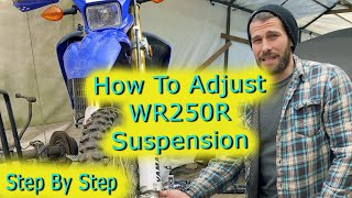 How to Adjust Yamaha WR250R Suspension Step By Step Tutorial [upl. by Eitsirc]