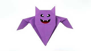 Easy Origami Bat  Easy Origami Tutorial  How to make an easy origami bat [upl. by Gwenette]