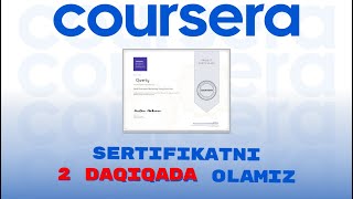 COURSERA sertifikat olish [upl. by Giselle]