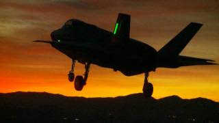 F35 Performs First Night Flight [upl. by Ardnaeel]