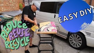 VW T4  Make Your Own FoldOut Table Cheap amp Easy [upl. by Lener]