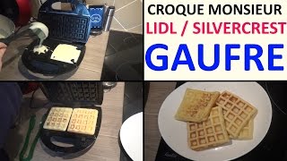 appareil croquemonsieur lidl silvercrest test recette gaufre cyril lignac [upl. by Anerres]