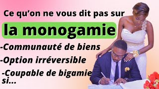 CE QUIL FAUT ABSOLUMENT SAVOIR SUR LA MONOGAMIE [upl. by Airdnaxila311]