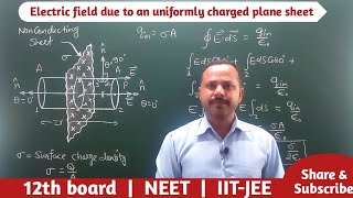 20 Electric field due to an uniformly charged plane sheet  Class 12th cbse [upl. by Eigger]