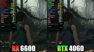 AMD RX 6600 vs RTX 4060 Shadow of TombRaider Performance Test [upl. by Stig]