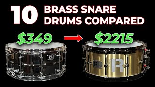 10 Brass Snare Drums Compared  From 349 to 2215 [upl. by Kinghorn740]