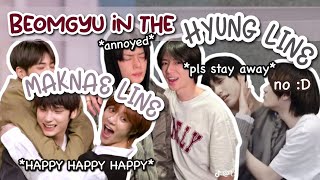 TXT Beomgyu in the hyung line vs maknae line [upl. by Randolph]