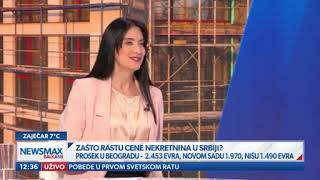 Kako se kretalo tržište nepokretnosti u I polugodištu 2024  Ivana Štrbac na TV NewsMax Balkans [upl. by Coh827]