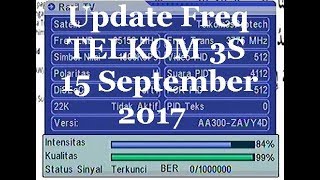 Update Daftar Freq Sat TELKOM 3S 15 September 2017 [upl. by Eurydice]