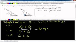 Secondaire 4 SN Québec Triangle isométriques conditions minimales exercice 78 [upl. by Jillian701]