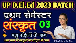 UP DElEd 2023 1st semester Sanskrit aas pass k vastuo k naam pashu pakshi k naam by Pratima mam [upl. by Aerdnak]