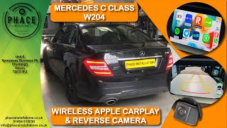 MERCEDES C CLASS W204 ADDING WIRELESS APPLE CARPLAY amp REVERSING CAMERA INSTALLATION [upl. by Nabal]