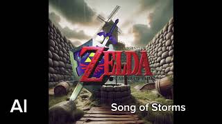 The Legend of Zelda Ocarina of Time OST  Song of Storms Windmill Hut AI extended [upl. by Gladys]