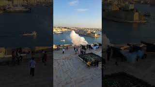 Saluting Battery Fire cannon valletta malta [upl. by Pepe260]