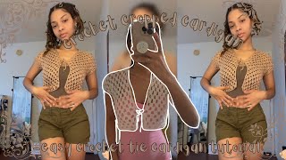 how to crochet cropped tie cardigan [upl. by Varin423]