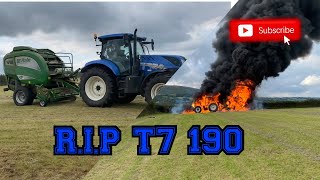 Tractor fire newholland t7 190 chafer bugs and some baling Episode 247 [upl. by Rebekkah957]