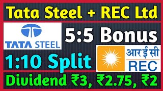 Tata Steel  Rec Ltd • Stocks Declared High Dividend Bonus amp Split With Ex Dates [upl. by Corsiglia222]