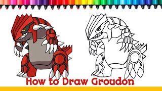 How to draw Groudon Easy drawing Just art [upl. by Retsek716]