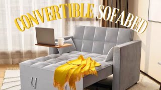 MultiFunctional Convertible Sleeper Sofa Bed Modern Loveseat Sofa Couch Velvet [upl. by Adhern13]