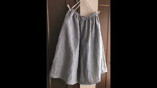 shorts🔰【cutamp sewing 】ポケット付き キュロットスカートsize F ウエストゴムDIY Culottes skirt with pockets［shimachan17 [upl. by Bodnar]