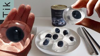 Eating GIANT whale egg  eating sounds mukbang 먹방 咀嚼音 CAVIAR JELLY [upl. by Sito]