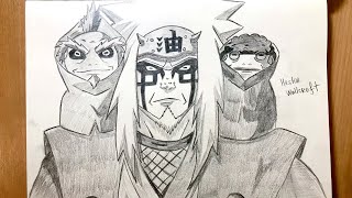 JIRAIYA SAGE MODE PENCIL DRAWING  NARUTO SHIPPUDEN [upl. by Cowie]