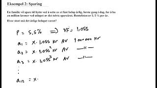 Eksempel 2 – sparing praktisk bruk av geometrisk rekke [upl. by Airla]