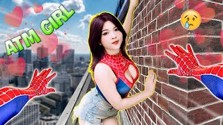 How I Rescue SPIDERGIRL from Crazy ATM GIRL in LOVE 🆘 Romantic Love Story Spiderman POV [upl. by Rachele38]