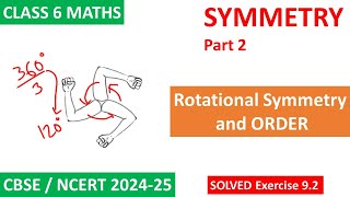 Symmetry PART 2 of 2 Class 6  Chapter 9 NCERT Math  Solved Exercise 92 [upl. by Noislla]