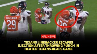 Texans center back brutally hits opponent illegally in heated TexansBears game [upl. by Sinnoda]