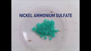 Preparation of Nickel ammonium sulfate chemistry [upl. by Akimert]