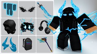 12 FREE BLACK AND BLUE ITEMS ROBLOX NEW 2023 [upl. by Gilles]