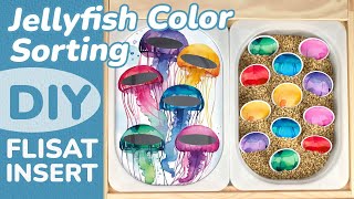 Jellyfish Color Sorting Learning Activity  DIY Flisat Insert Printable Template for Sensory Table [upl. by Pelson]