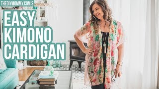 How to make a Kimono Cardigan from a Scarf in 20 Minutes [upl. by Lewison]