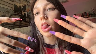 ASMR  FAST  CHAOTIC extra long nails 💗🎙️ nail tapping scratching more w Magnolia Nails [upl. by Ernie585]