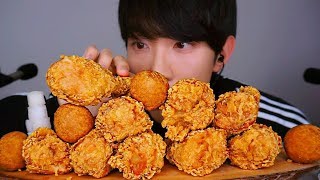 BHC 후라이드 닭다리 치킨 치즈볼 리얼사운드 먹방 ASMR FRIED CHICKEN CHEESE BALLS Social EATING SOUNDS Mukbang Show チキン [upl. by Hum421]