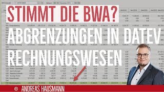 Stimmt die BWA Abgrenzung in DATEV Rechnungswesen [upl. by Nyrek]