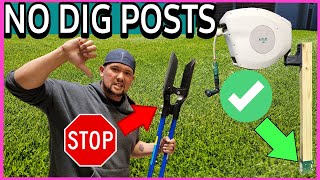 Set Posts the Easy Way No Dig or Cement Posts ✨ Hoselink Retractable Garden Hose Install [upl. by Pandolfi603]