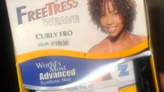 Short Curly Quickweave FreeTress Curly Fro [upl. by Ardnoik641]