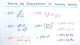 Lecture 4 Questions on Types of Singularities  How to find Pole Removable amp Essential Singularity [upl. by Sane]