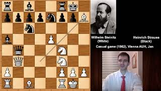 Old But Gold Chess Game Wilhelm Steinitz vs H Strauss  Vienna 1862 [upl. by Riay481]