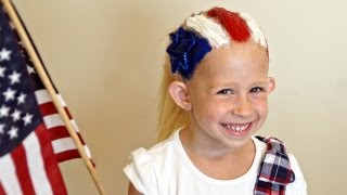 4th of July Flag Hairstyle  Hair 101 Cute  Tutorial [upl. by Mahala]