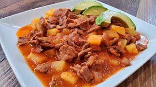 La Mejor Carne de Res en Salsa Roja quotCarne con Chilequot [upl. by Reseta]