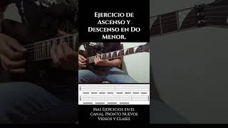 Ejercicio de Ascenso y Descenso en Do Menor Short guitar guitarra shredder musiclessons [upl. by Esylla999]