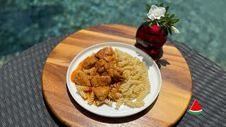 😋 Chicken paprika with pasta so yummy 😋 [upl. by Niffirg]