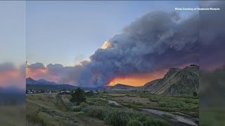 Wapiti Fire doubles in size overnight prompts evacuations [upl. by Gresham]