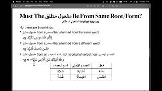 Sarf Foundation Lesson 38 Mafool Mutlaq [upl. by Inohtna]