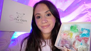 ASMR  Trying Edible Crystals💎 silky gem crystal candy [upl. by Ardnikat]