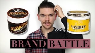 Suavecito Pomade vs Layrite Original Pomade  Brand Battle [upl. by Annawaj]