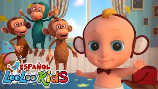 🐒 Cinco Monitos  LooLoo Kids Español 🎶 Canciones Infantiles Divertidas para Cantar con los Pequeños [upl. by Clarine683]